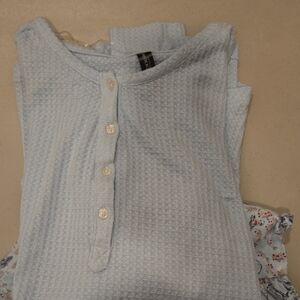 Ambrielle Light Blue Textured Sleepwear